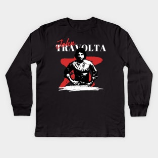 John travolta retro style Kids Long Sleeve T-Shirt